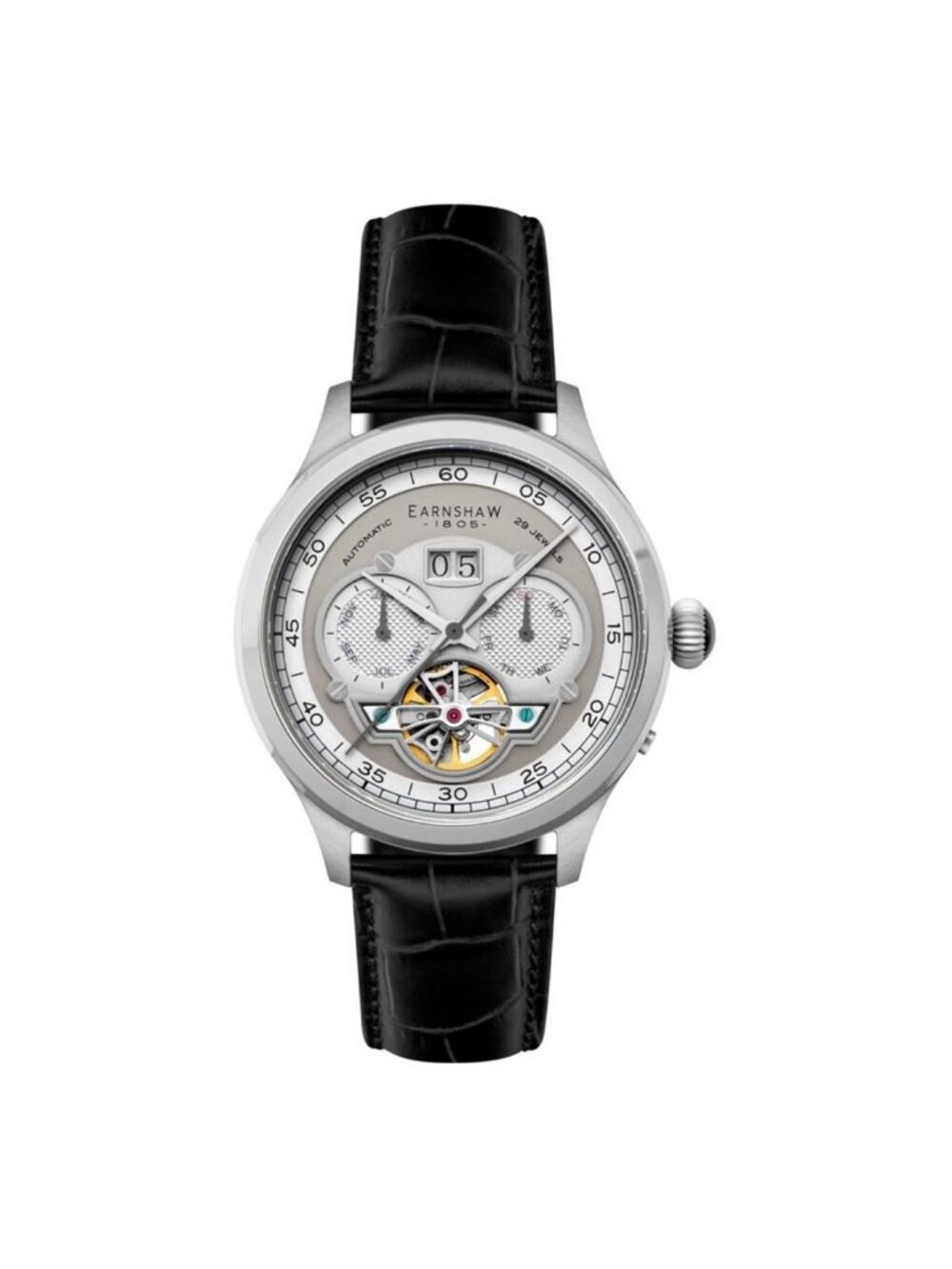 NWT Thomas Earnshaw Baron Chronograph Automatic Grey Dial Men's Watch